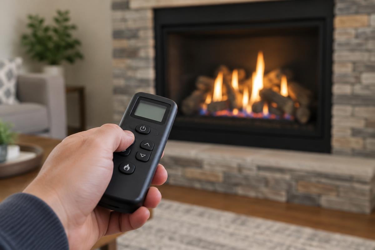 Illustrative photo related to fireplace remote controls, main view