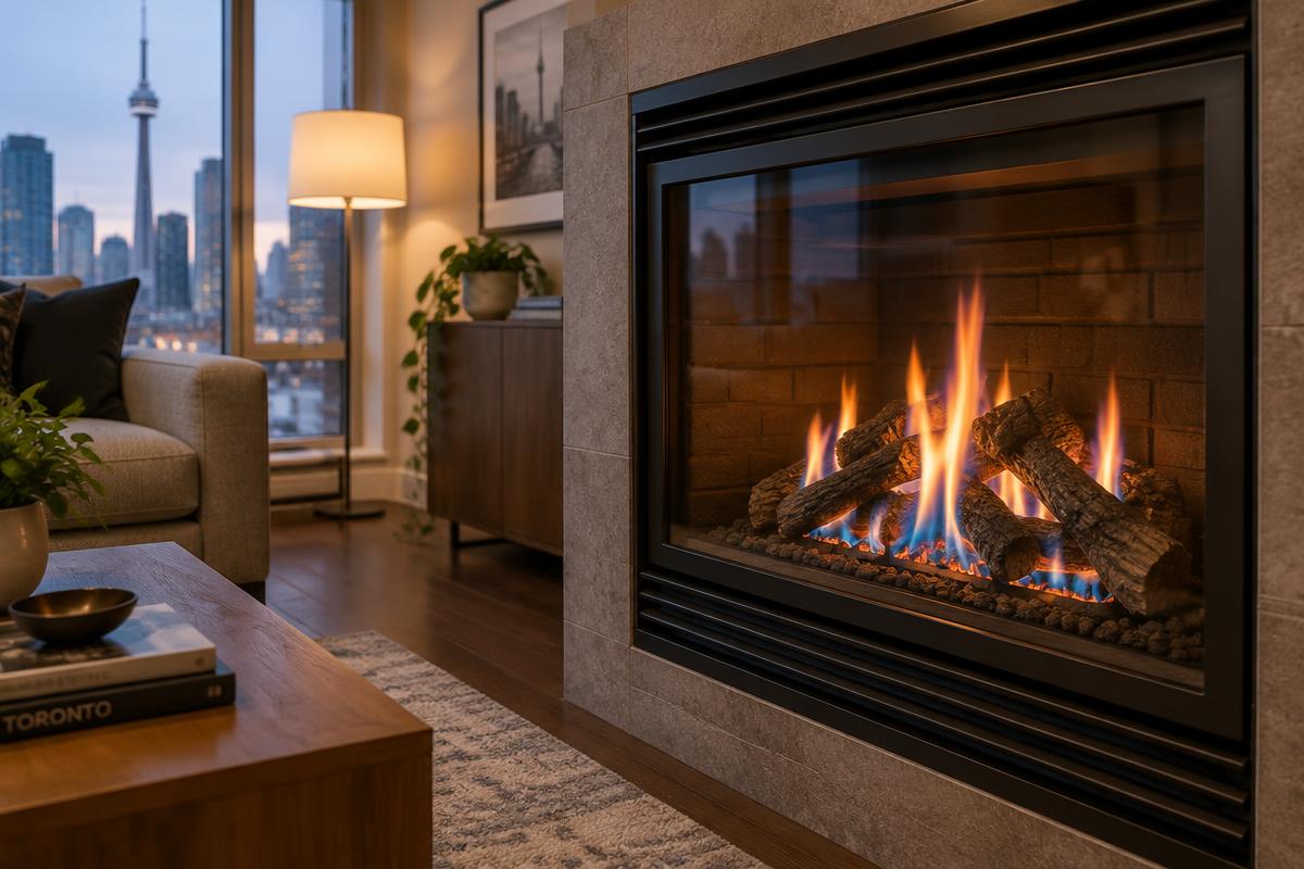 Illustrative photo related to gas fireplace service, typical setting